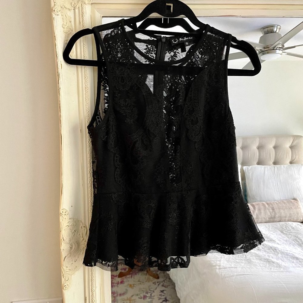 For Love & Lemons Lulu Lace Peplum Top (Sz S)